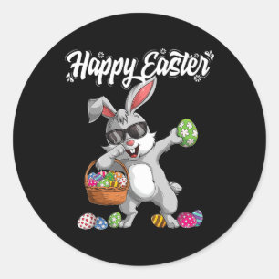 Dabbing Rabbit Easter Day Eggs Dab Boys Girls Kind Ronde Sticker
