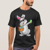 Dabbing Rabbit Easter Day Eggs Hunting Basket Dab T-shirt (Voorkant)