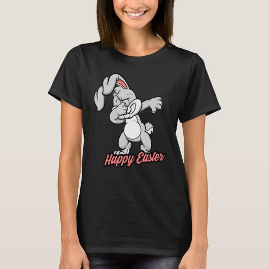Dabbing Rabbit Easter Day Eggs Hunting Basket Dab T-shirt (Voorkant)