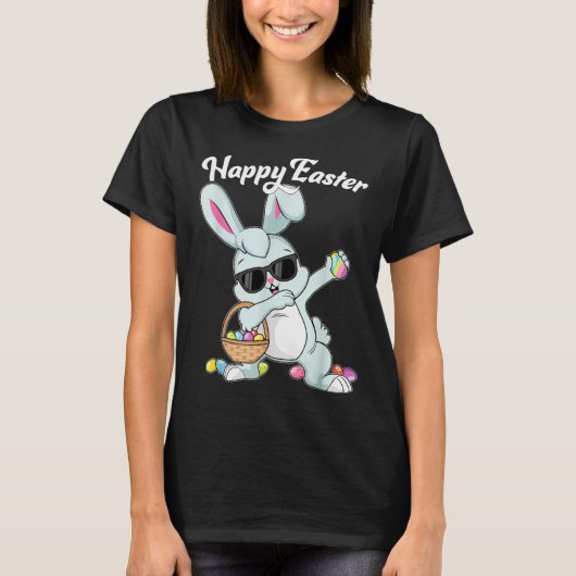 Dabbing Rabbit Happy Easter Day Eggs Dab Boys Girl T-shirt (Voorkant)