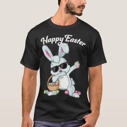 Dabbing Rabbit Happy Easter Day Eggs Dab Boys Girl T-shirt (Voorkant)