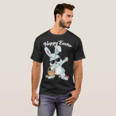 Dabbing Rabbit Happy Easter Day Eggs Dab Boys Girl T-shirt (Voorkant volledig)