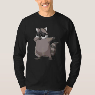 Dabbing Raccoon Wearing Sunbril Dab Dance Girls T-shirt