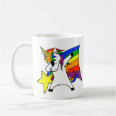 Dabbing Rainbow Star Unicorn Koffiemok (Links)