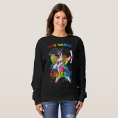 Dabbing Rainbow Unicorn 4e klas genageld het Trui (Voorkant volledig)