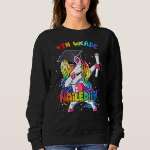 Dabbing Rainbow Unicorn 4e klas genageld het Trui
