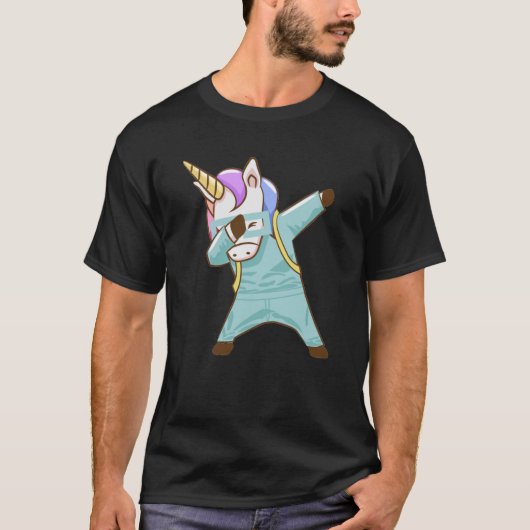 Dabbing Rainbow Unicorn LGBT Pride T-shirt (Voorkant)