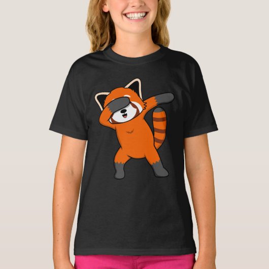 Dabbing Red Panda Cute Pet Animal Pandas Lover Gra T-shirt (Voorkant)