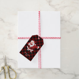 Dabbing Red Pset Santa Claus | Fun Rustic Buffalo Cadeaulabel