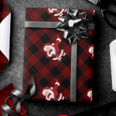 Dabbing Red Pset Santa Claus | Fun Rustic Buffalo Cadeaupapier