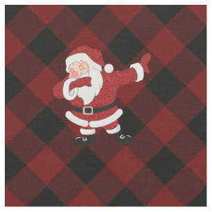 Dabbing Red Pset Santa Claus Fun Rustic Buffalo Stof