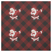 Dabbing Red Pset Santa Claus | Fun Rustic Buffalo Stof (Swatch)