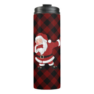 Dabbing Red Pset Santa Claus   Fun Rustic Buffalo Thermosbeker