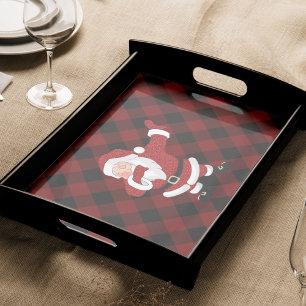 Dabbing Red Pset Santa Claus   Fun Rustic Buffalo Tissuepapier