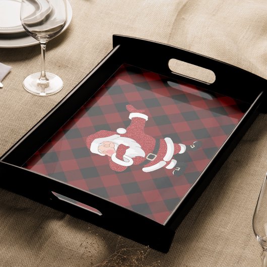 Dabbing Red Pset Santa Claus | Fun Rustic Buffalo Tissuepapier