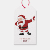 Dabbing Red Santa Claus | Fun Holiday XMAS Humor Cadeaulabel (Voorkant)