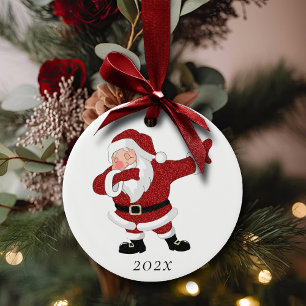 Dabbing Red Santa Claus   Fun Holiday XMAS Humor Keramisch Ornament