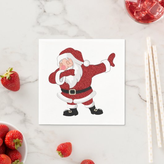 Dabbing Red Santa Claus | Fun Holiday XMAS Humor Servet (Insitu)