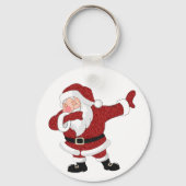 Dabbing Red Santa Claus | Fun Holiday XMAS Humor Sleutelhanger (Achterkant)
