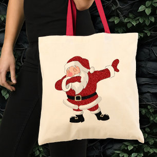 Dabbing Red Santa Claus   Fun Holiday XMAS Humor Tote Bag