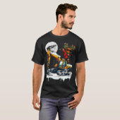 Dabbing Reindeer On Excavator Truck Christmas Driv T-shirt (Voorkant volledig)