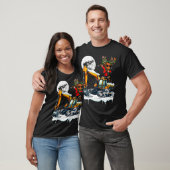 Dabbing Reindeer On Excavator Truck Christmas Driv T-shirt (Unisex)