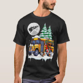 Dabbing Reindeer On School Bus Christmas Driver Lo T-shirt (Voorkant)