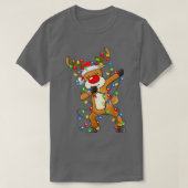 Dabbing Reindeer Santa Kerstmis Kinder jongens Man T-shirt (Design voorkant)