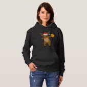 Dabbing rendier Basketbal Kerstmis Hoodie (Voorkant volledig)