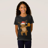 Dabbing rendier Basketbal Kerstmis T-shirt (Voorkant volledig)