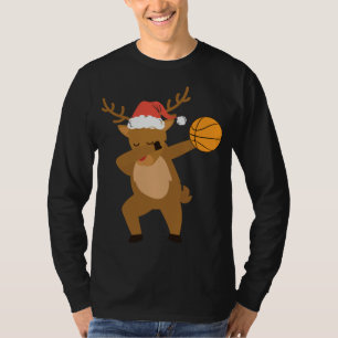 Dabbing rendier Basketbal Kerstmis T-shirt