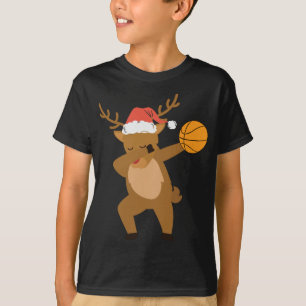Dabbing rendier Basketbal Kerstmis T-shirt