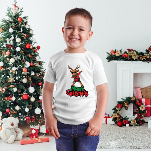 Dabbing Rendier Kerst Kinder T-shirt