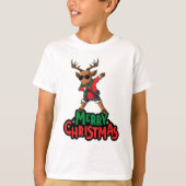 Dabbing Rendier Kerst Kinder T-shirt (Voorkant)