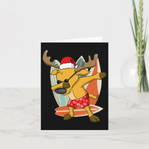 Dabbing Rendier Kerstmis in de zomer Feest Jongen  Kaart