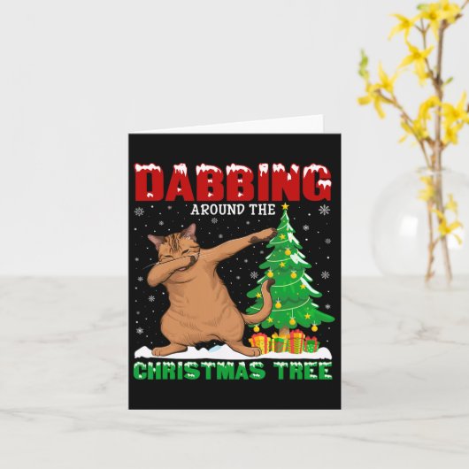 Dabbing rond de kerstboom A Kaart (Gele Bloem)