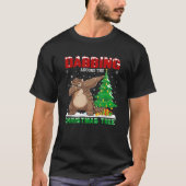 Dabbing rond de kerstboom Bobcat kerstkosten T-shirt (Voorkant)