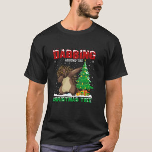 Dabbing rond de kerstboom stekelvarken Xmas C T-shirt
