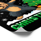 Dabbing rond de kerstboom Yorkie Dog Xmas Poster (Hoek)