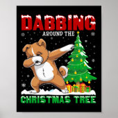 Dabbing rond de kerstboom Zuchon Dog Xmas Poster (Voorkant)