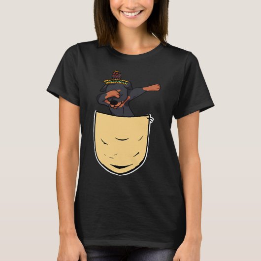 Dabbing Rottweile Cinco De Mayo Pocket T-shirt (Voorkant)