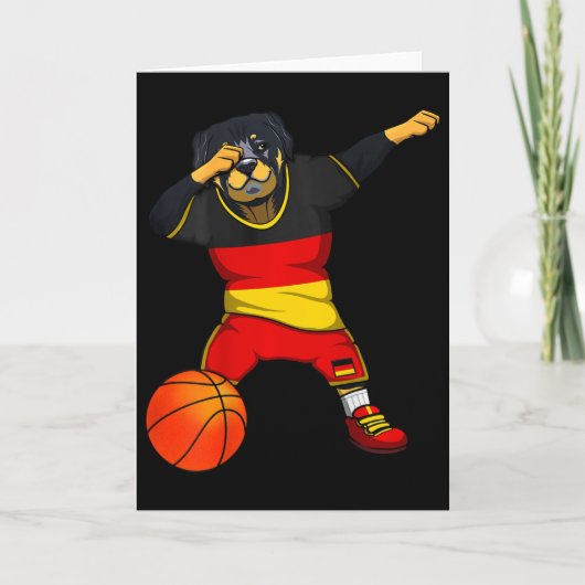 Dabbing Rottweiler Duitsland Jersey Duitse Schets  Kaart (Voorkant)