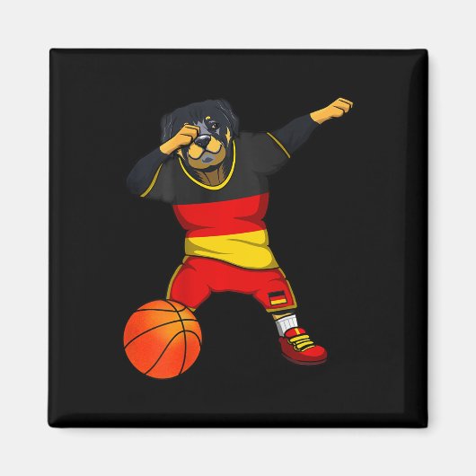 Dabbing Rottweiler Duitsland Jersey Duitse Schets Magneet (Voorkant)