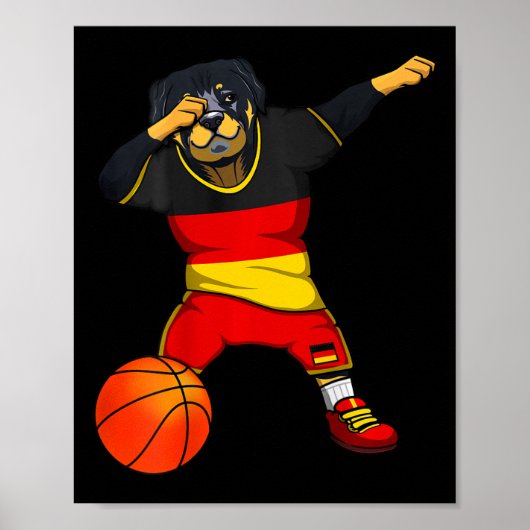Dabbing Rottweiler Duitsland Jersey Duitse Schets Poster (Voorkant)