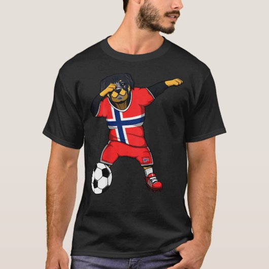 Dabbing Rottweiler Noorwegen Voetbal Fans T-shirt (Voorkant)
