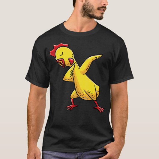 Dabbing Rubber Chicken Mannen Vrouwen Kinderen T-shirt (Voorkant)