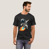 Dabbing Ruimtevaarder met Jetpack Grappig ontwerp T-shirt (Voorkant volledig)