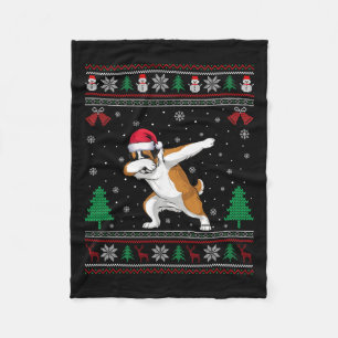 Dabbing Saint Bernard Dog Santa Hat Jongens Meisje Fleece Deken