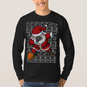 Dabbing Santa Basketbal Lelijke Kersttrui T-shirt (Voorkant)