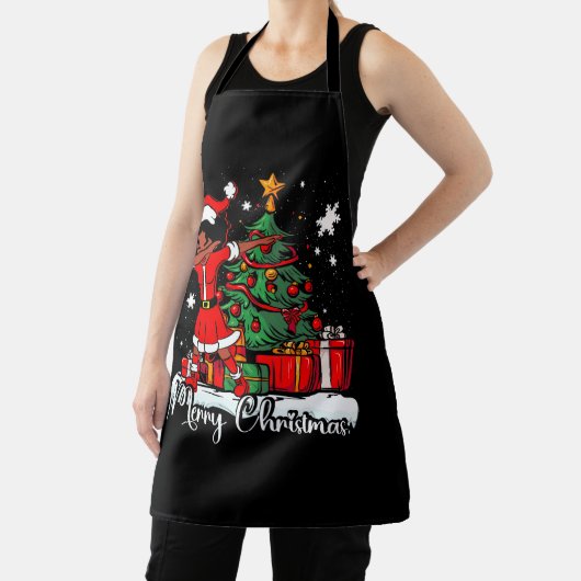 Dabbing Santa Black African American Girl Christma Schort (Insitu)